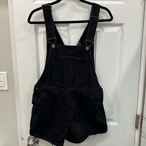 Stradivarius Black Jean Shorts Overalls